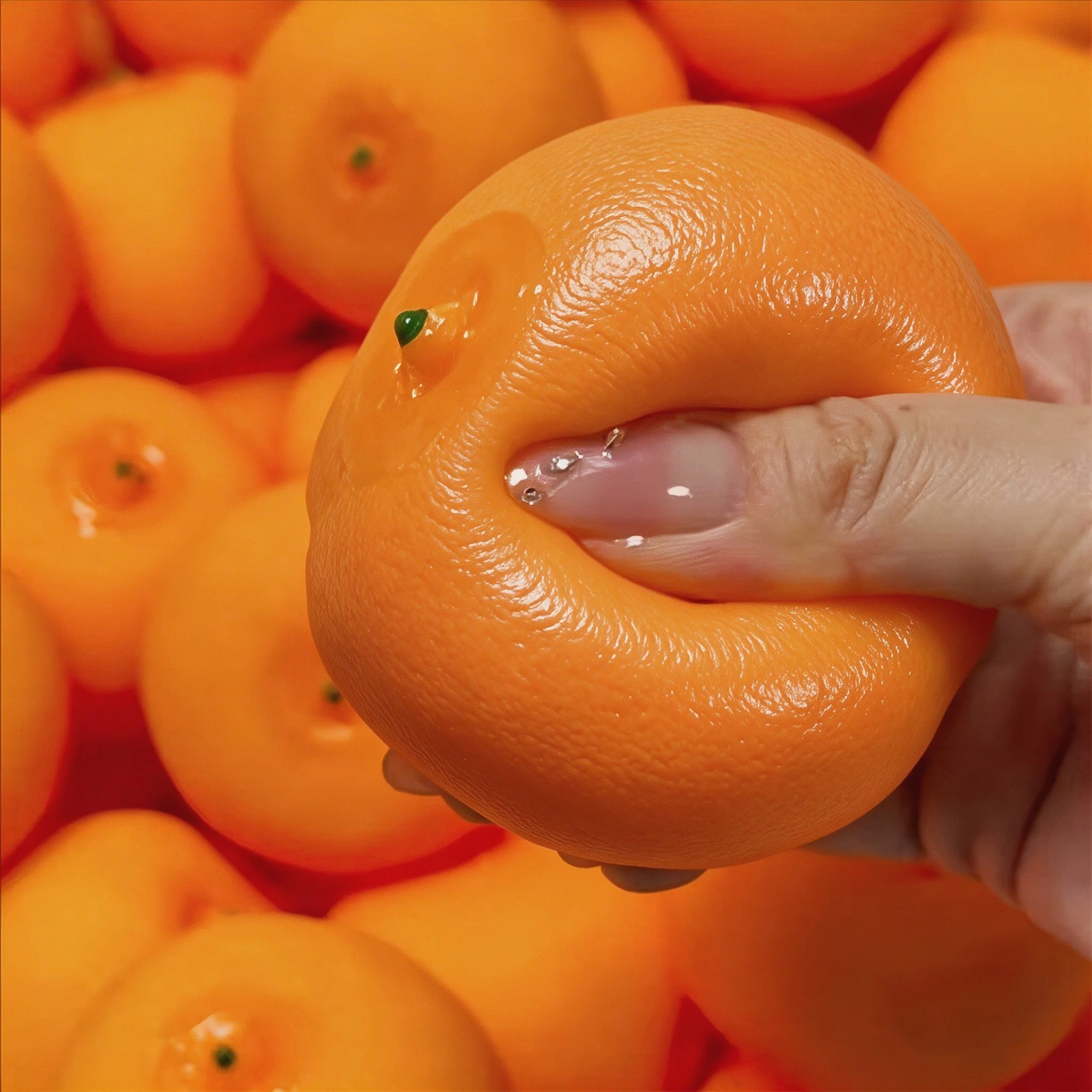Orange Stress Relief Toy Asmr Crispy Squeezing Toy Adhd Stress Relief Toy Round Block Filled Squeezing Ball Holiday Gift Gift