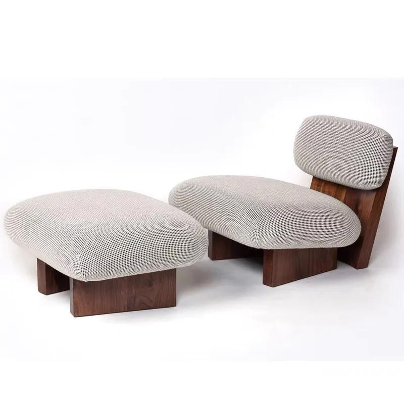 

Cream solid wood single sofa chair