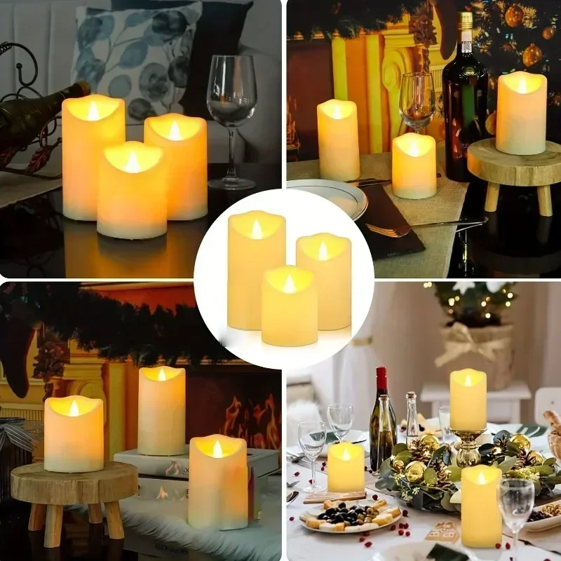 Imagem -05 - Led Eletrônico Smokeless Candle Light com Controle Remoto Iluminação Doméstica Aniversário Hotel Decoração de Casamento 10 cm 12 cm 15cm