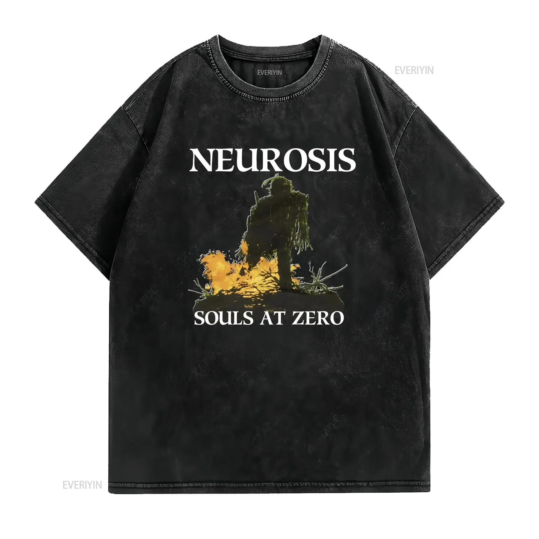طبعة جديدة من NEUROSIS 1992 Souls at Zero تي شيرت علامة تجارية جديدة من القطن الثقيل TE6064 ملابس كلاسيكية مغسولة ناعمة غير رسمية مصممة برسومات #2