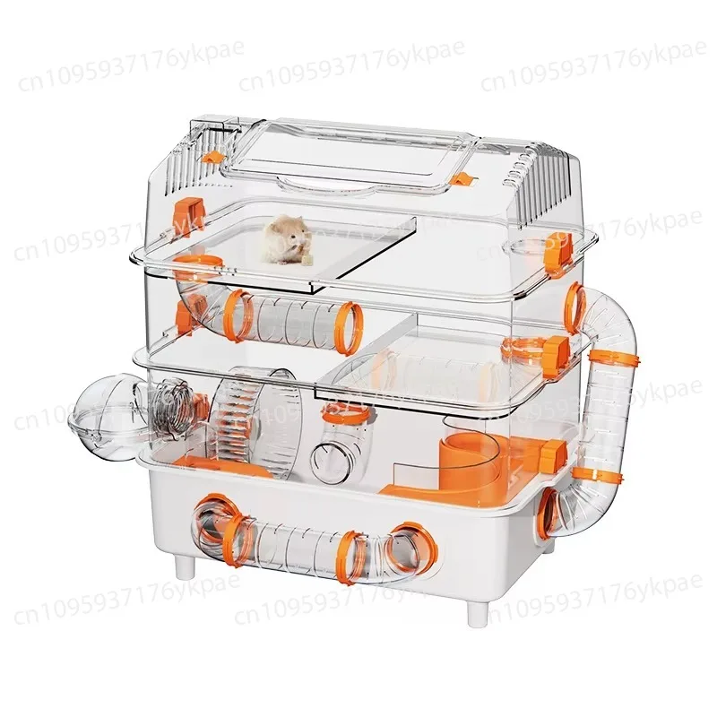 

Роскошная трехслойная пластиковая клетка для разведения хомяка, уплотнительная кнопка, золотое гнездо для хомяка, сплошной узор, большой питомец