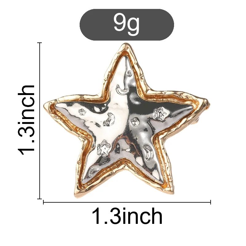 Creative Gold Star Enamel Pin, Embossed Star Badge, Fashion Accessory for Clothes and Backpacks, Gift for Friends