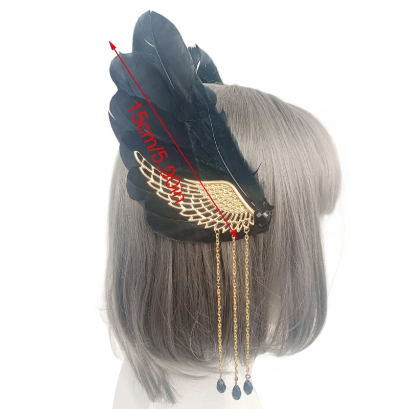 Comic Show Hair Clip for Girls Cosplay Hair Pin Angel Feather Wing Hairclip Lolita-Costume Props Headdress Cute Headwear