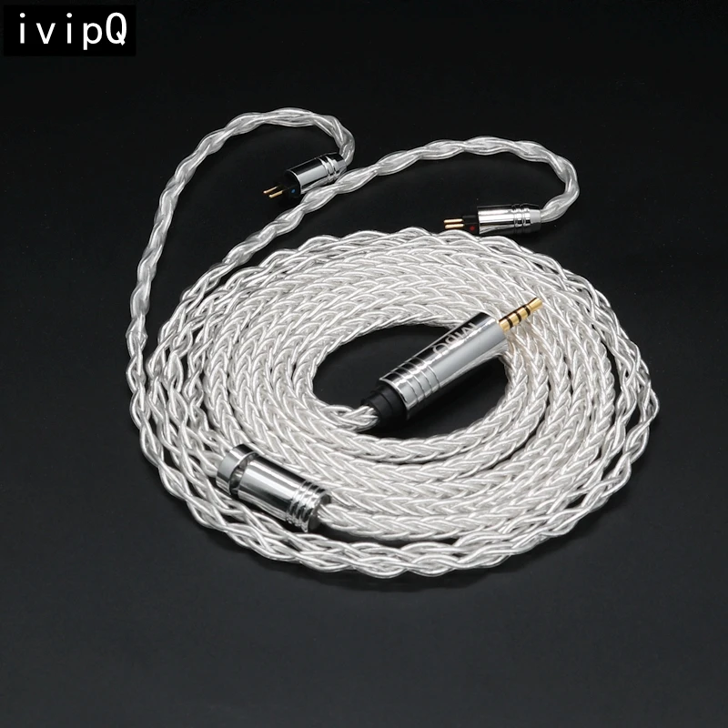 

ivipQ 521-8-Core Silver Plated HiFi EarphoneCable，With3.5/4.4mm MMCX/QDC/0.78 2Pin For FH11 Zero Cadenza Olina Zero KATO Aria