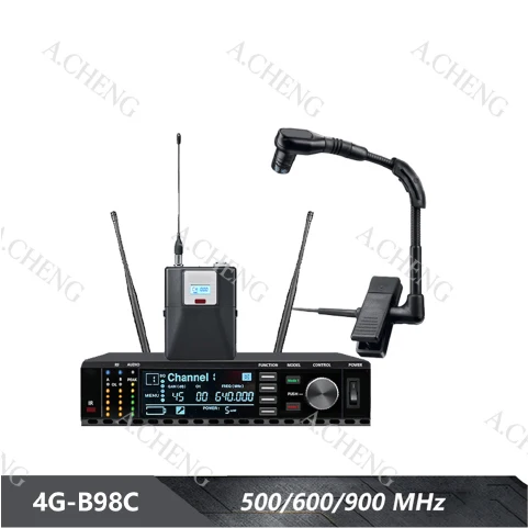 PASIEN QLXD4 B98C UHF Professional Wireless Microphone, Stage Performance, Metallic Singing
