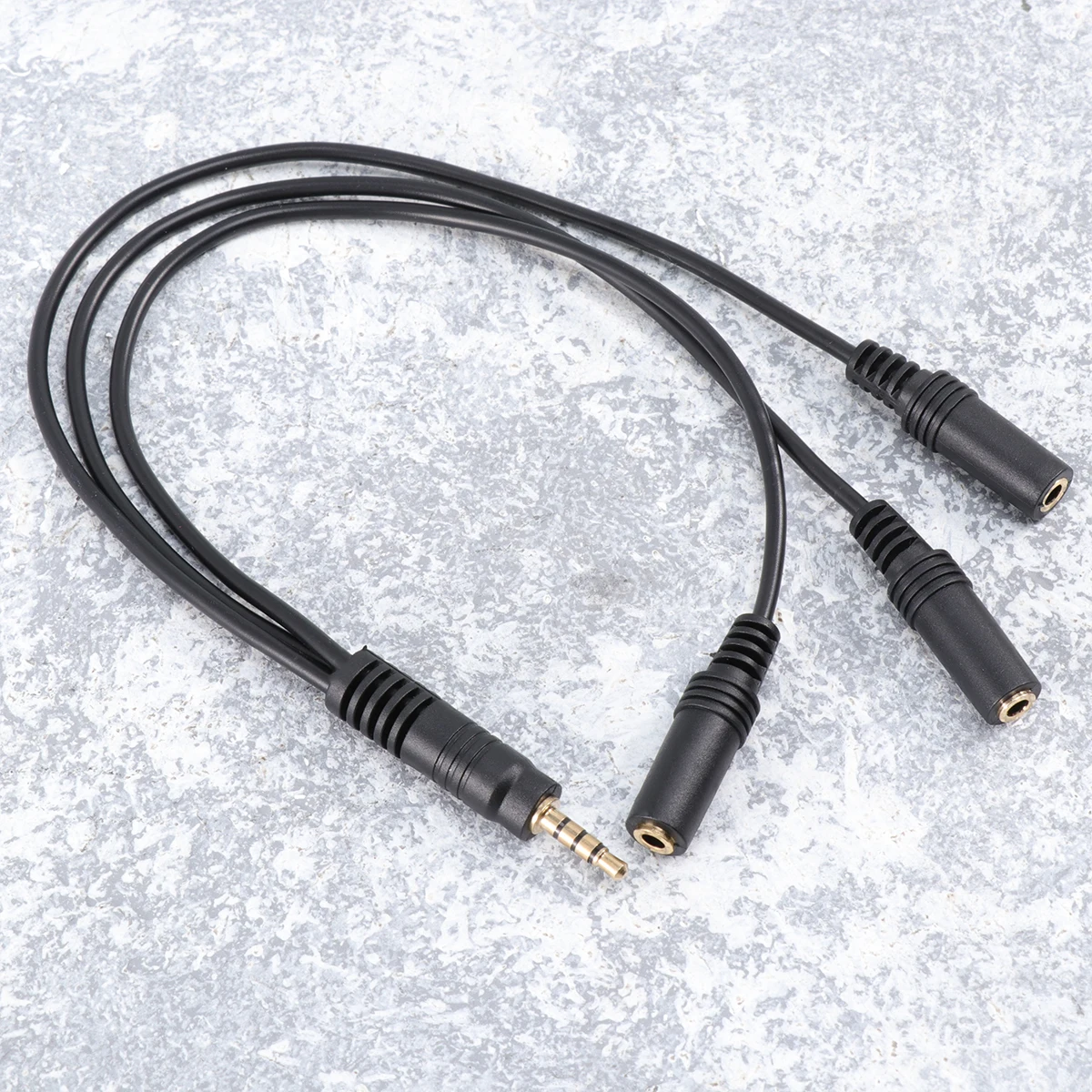 

1pc 3.5Mm Audio Headset Splitter Cable Adapter Stereo Extension Black Compact Gold-Plated Reliable Sound Travel Friendly