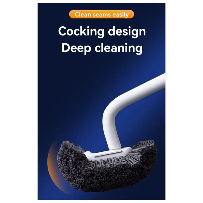 ABLA-Longhandled Toilet Brush Home Use No Dead Corners,No Need To Punch Holes Wallmounted Bathroom Longhandled Cleaning Brush