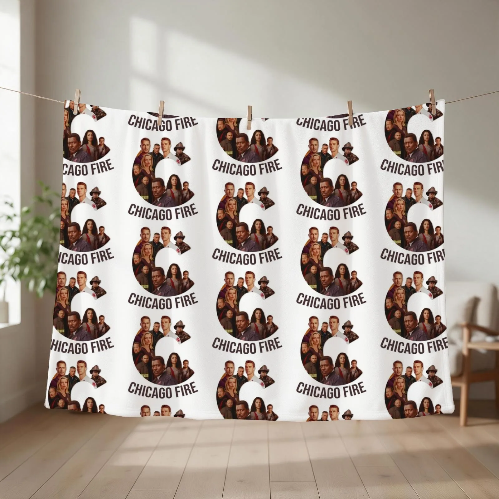 Chicago fire characters cast poster logo Throw Blanket couch cozy soft plush fuzzy picnic outdoor blanket