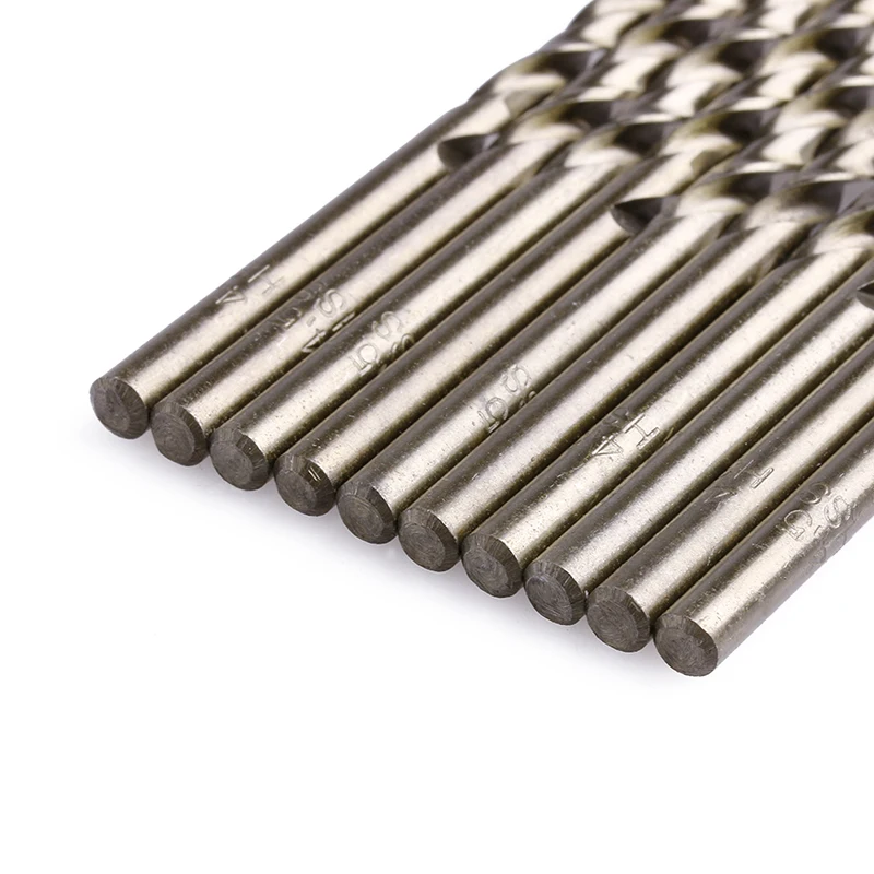 F92C 10pcs 4.5 ملم جولة شانك HSS-CO تويست الحفر بتات دوامة