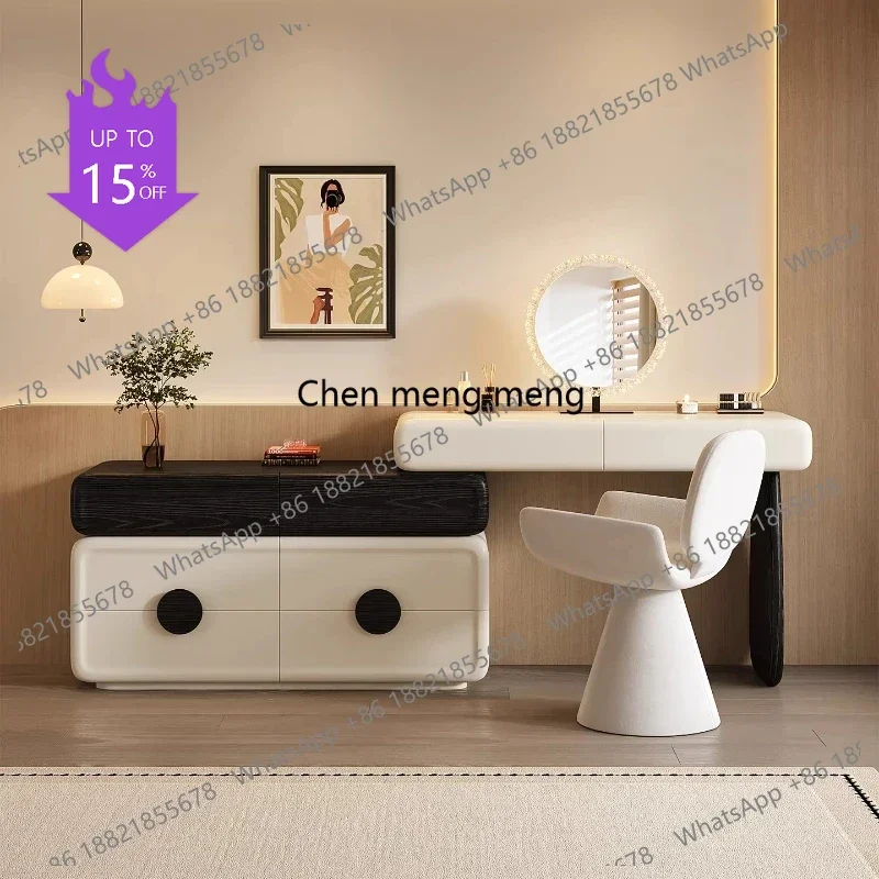 

Туалетный столик A51: Элегантный, в кремовом стиле, минималистичный, с подсветкой, современный деревянный дизайн