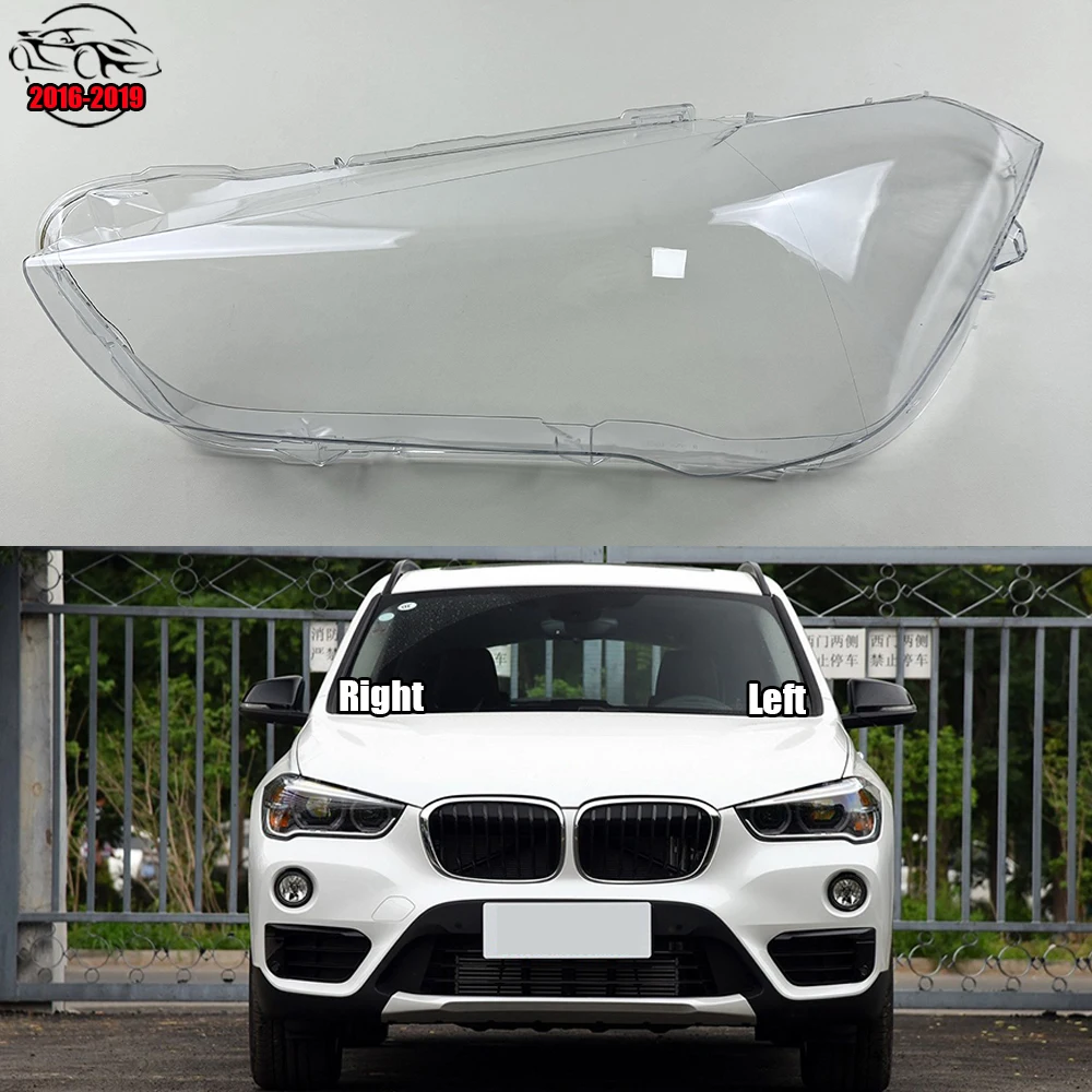 Car Bright Front Glass Lens Headlamp Lampshade Auto Lamp Shell Lights Housing For BMW X1 F49 2016-2019 Headlight Cover