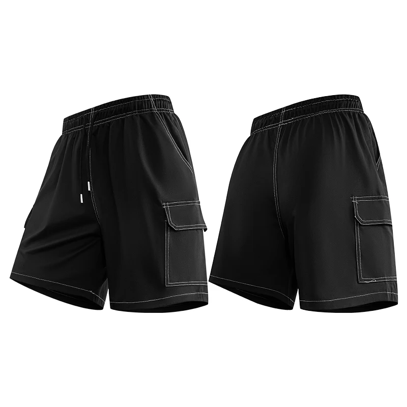

Men's Quick-Dry Athletic Cargo Shorts Elastic Waist Side Pockets Outdoor Daily Wear Comfortable Running Swimming Beach Shorts