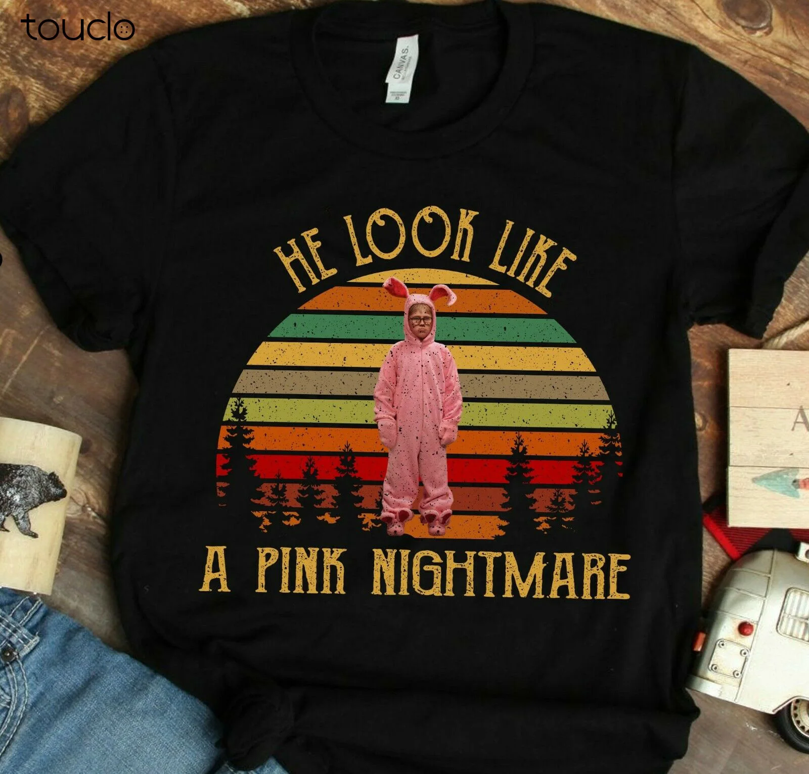 He Look Like A Pink Nightmare Shirt Ralphie Christmas Story Christmas Tee S-3Xl Custom Aldult Teen Unisex Digital Printing