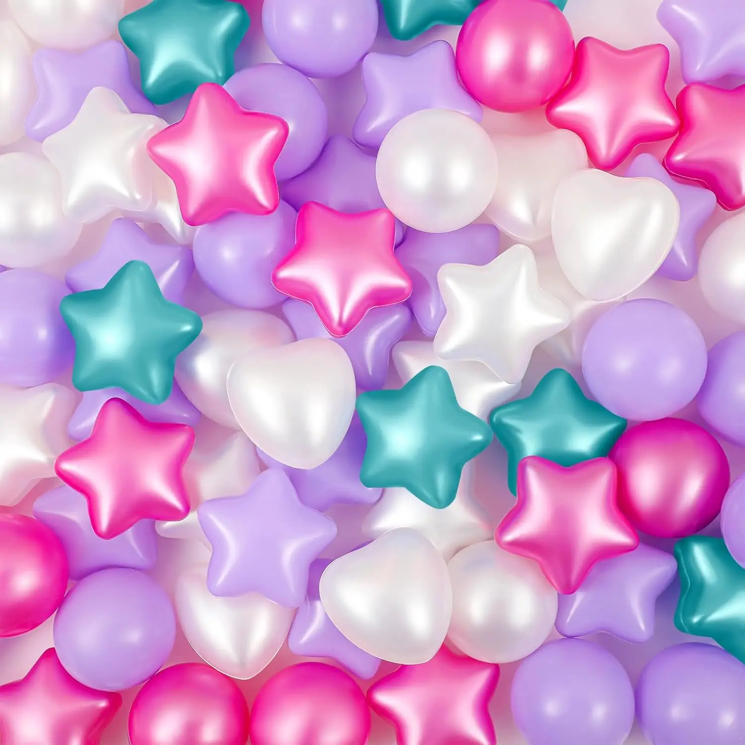 100 peças bola de plástico para crianças criança 2.17 '' estrela formato de coração brinquedo para cercadinho piscina inflável pulseira de amizade nascimento