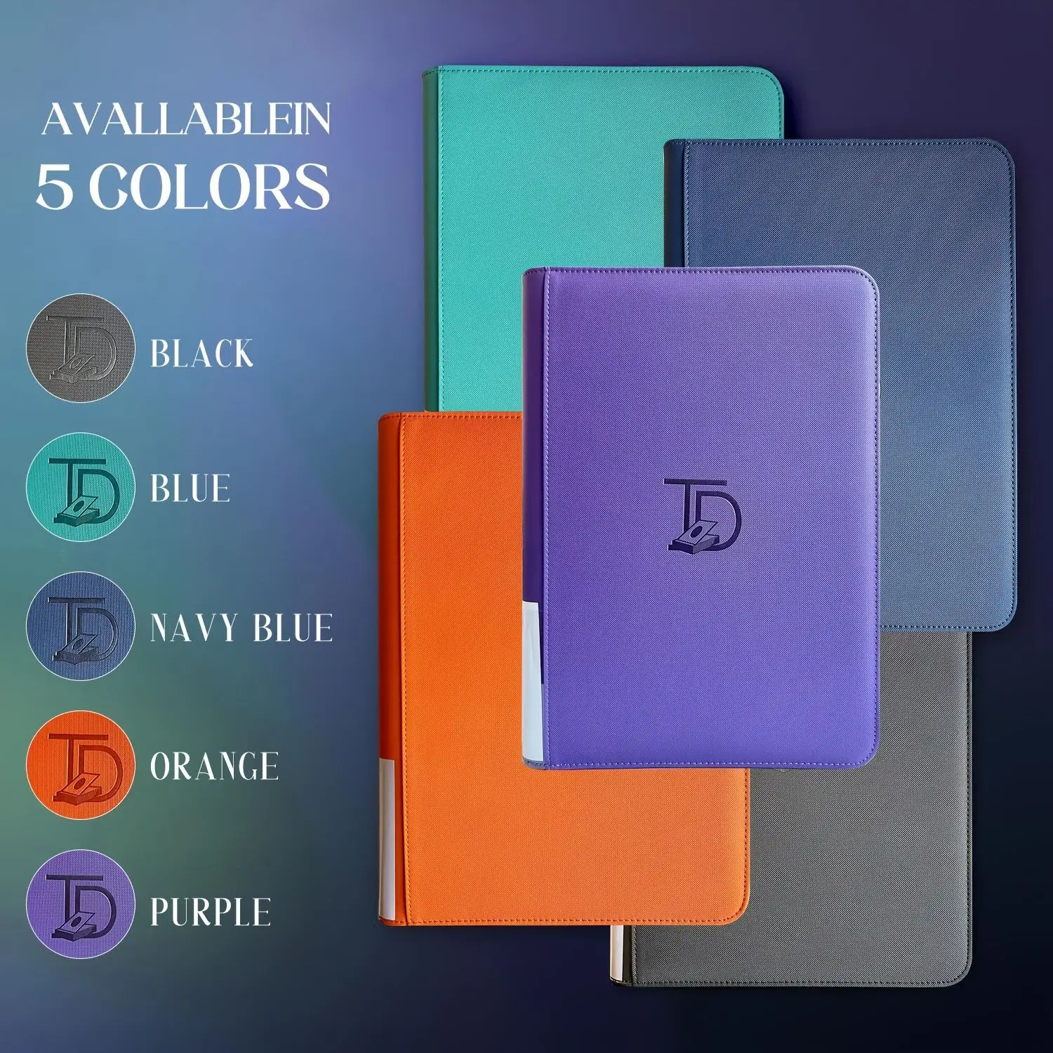 Premium Trading Card Binder Zipper 360 Cards 9-Pocket Waterproof PU Leather Side Label Acid-Free Album for TCG Yu-Gi-Oh Card