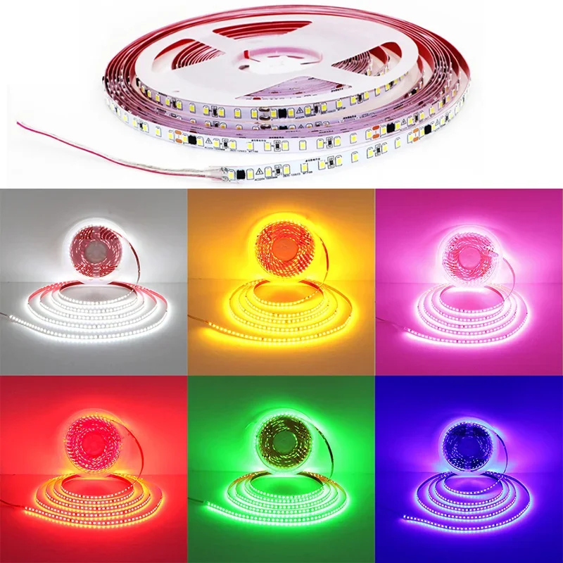 AC 220V 230V LED Strip 2835 120LED/m Home Light Strip Red Ice Blue Green Yellow Pink Flexible And Cuttable Soft Lamp Bar