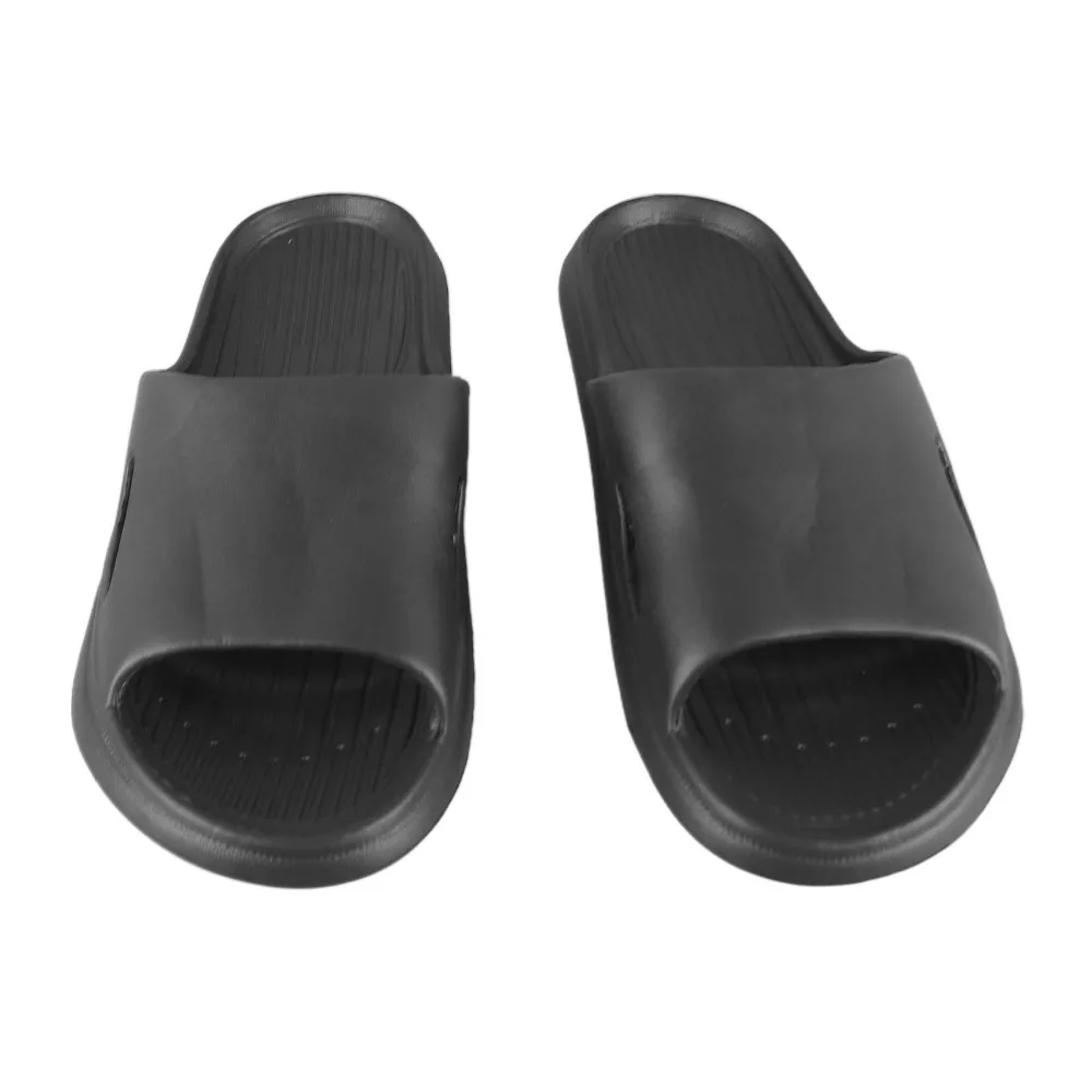1 Pair Black Shower Slippers Indicated Size 44-45 EVA Bathroom Sandals for Indicated Size: 44-45 Suitable Size: 43-44