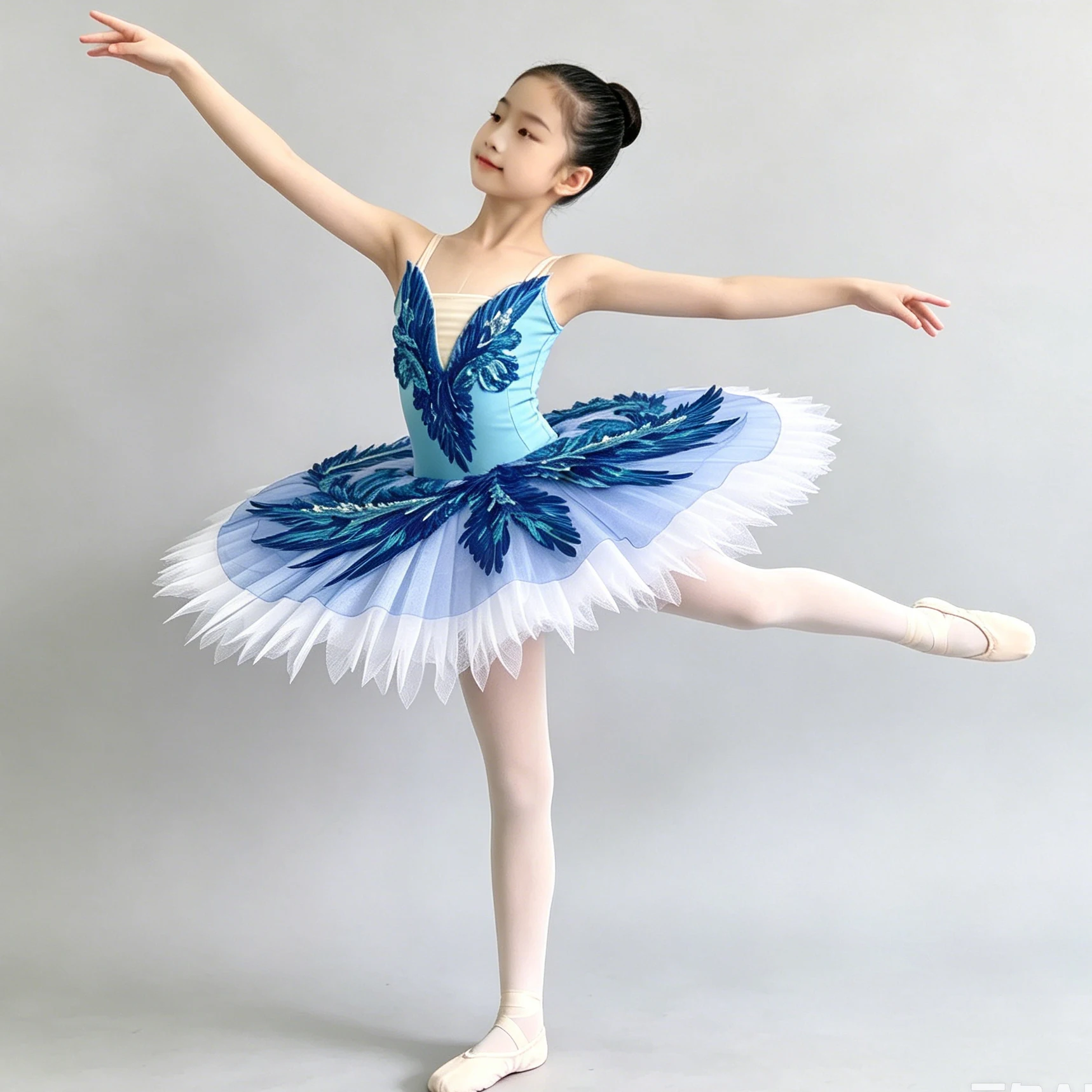 

Professional Ballet Tutu Skirt Slip Lace Gauze Bowknot Patchwork Feathers Children's Party Dress Ballet Dance Size 100-170