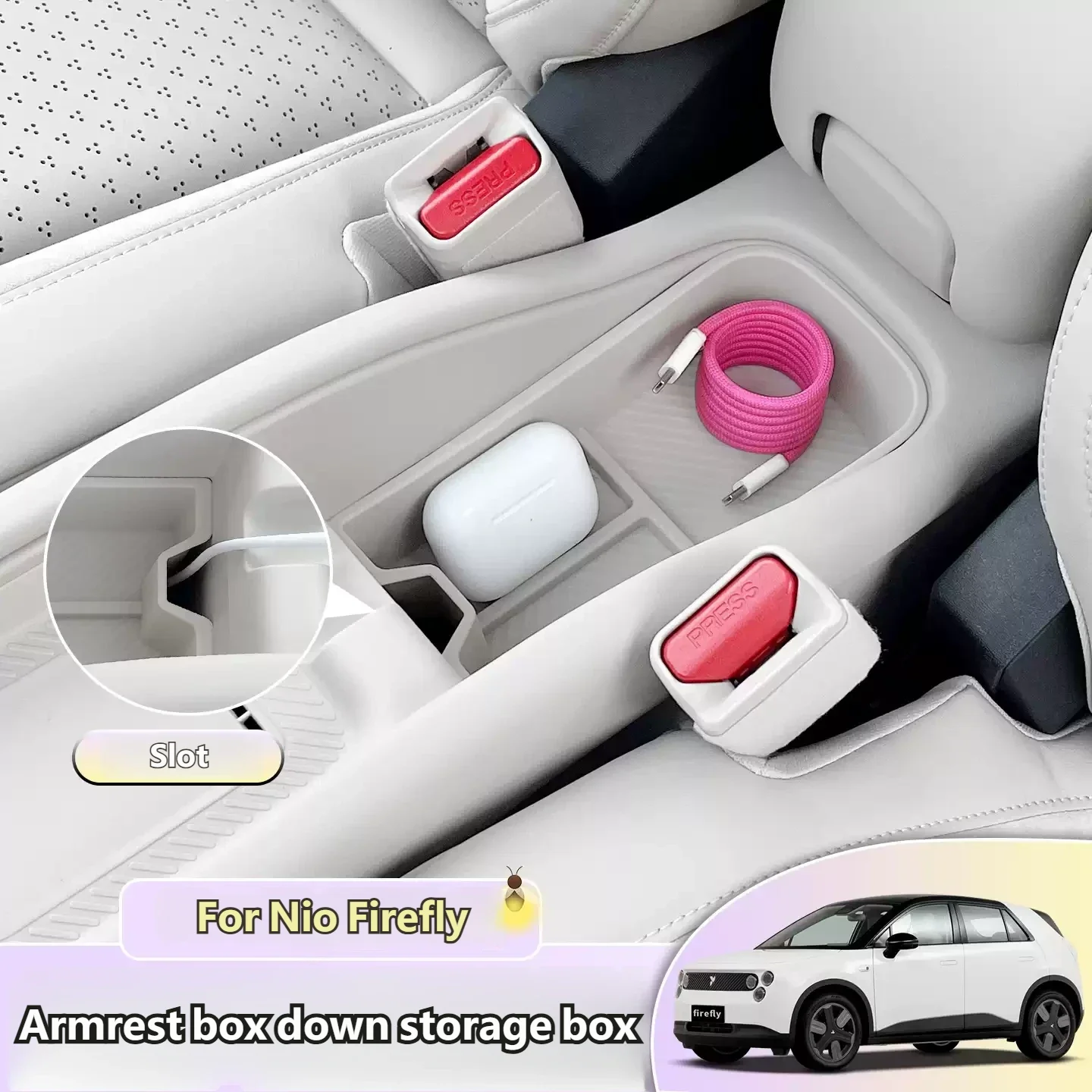 For Nio Firefly Armrest Box Car Under-Center-Console Storage Box Modified Interior Accessories
