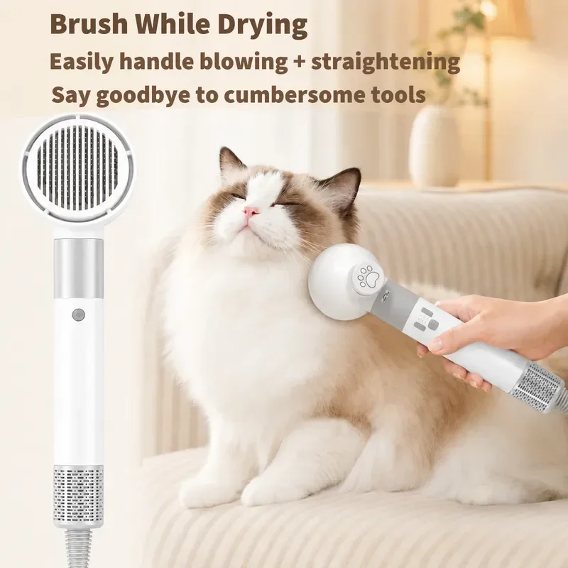 for Pet Hair Dryer and Comb All in One Machine for Dog Cat Grooming Bathing Mute Blower for Small Dogs