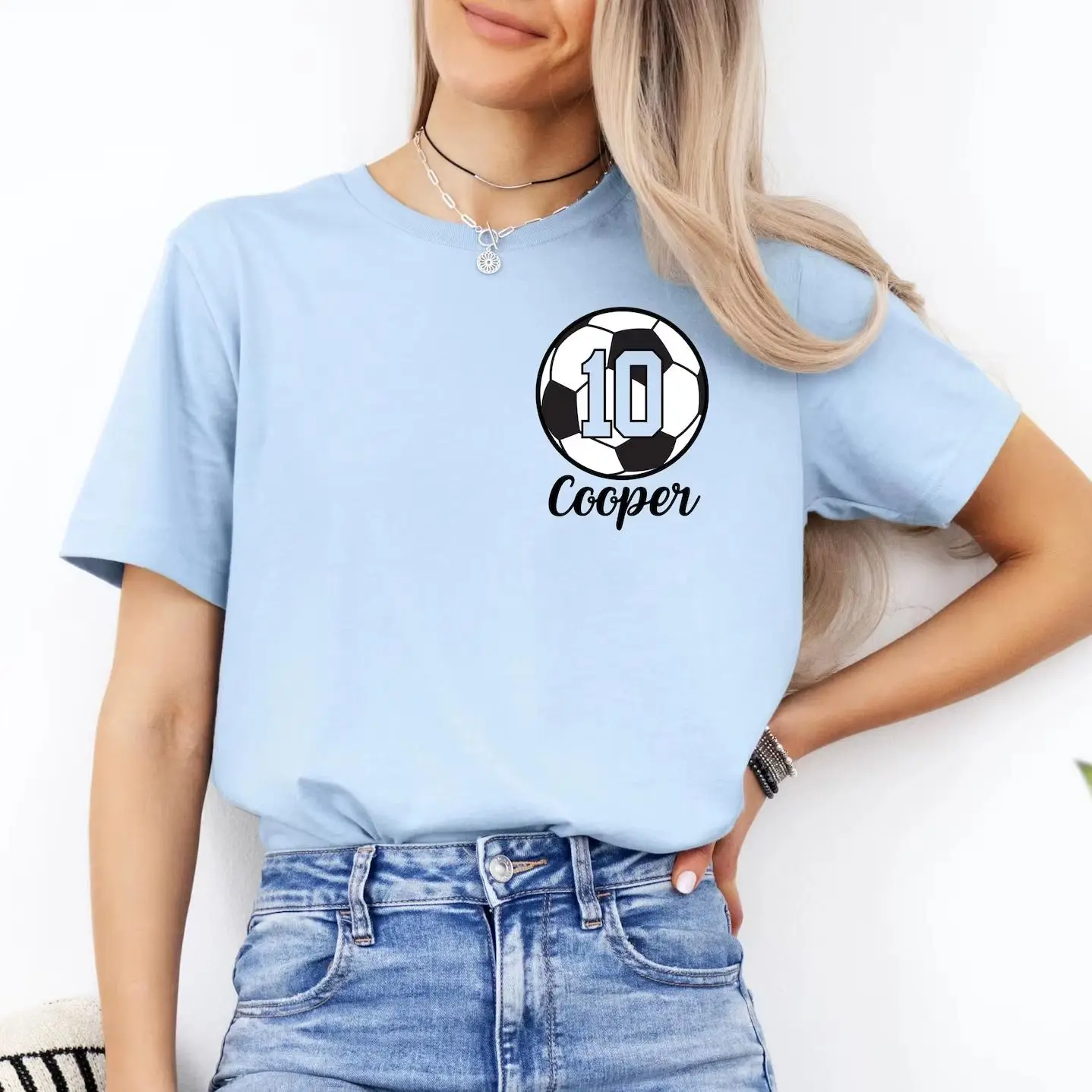 Unisex Soccer Name Number Shirt Custom Personalized Soccer Team Group Number Shirts Fashion Football Design Player Sport Tops