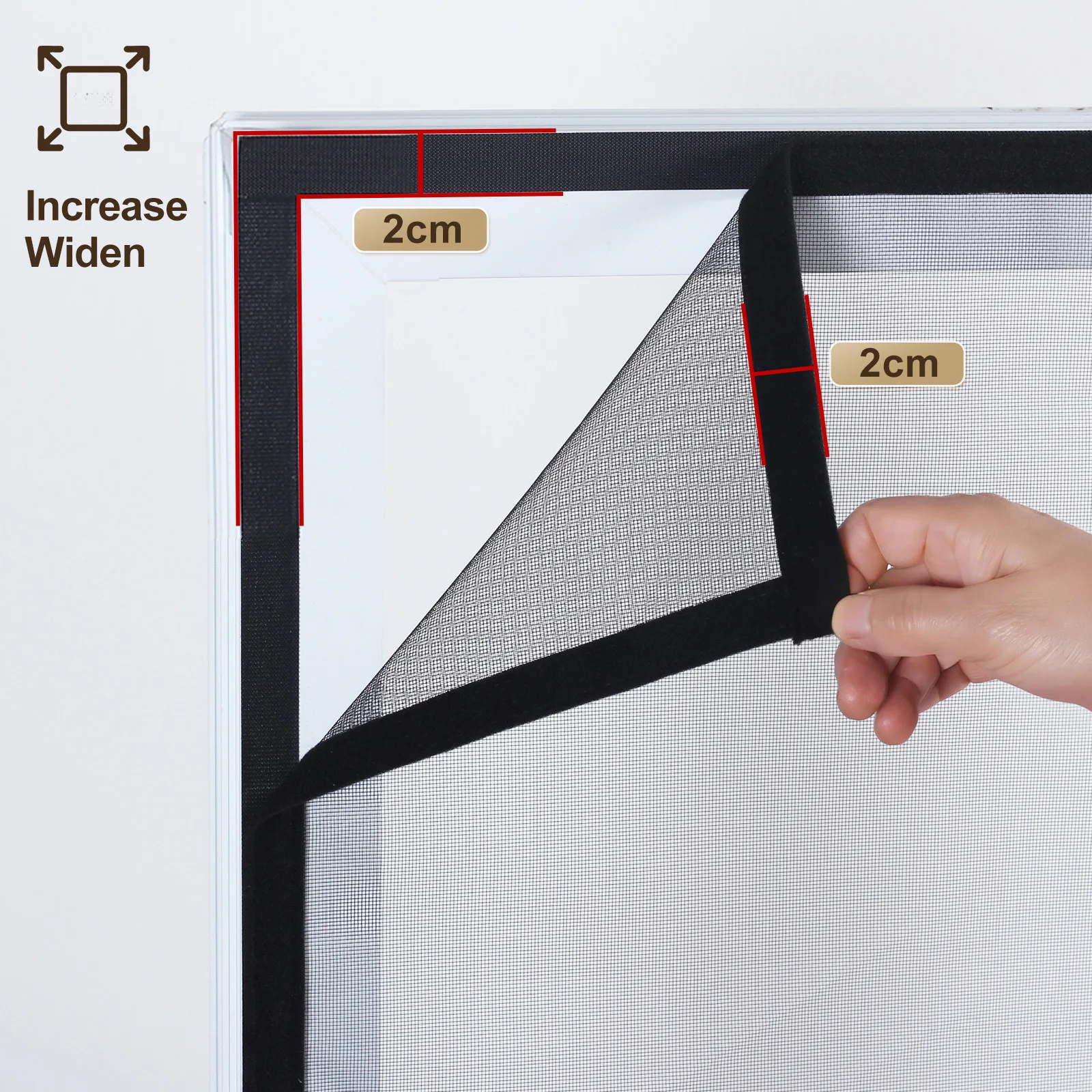 Black Zipper Mosquito Screen Window, Household Invisible Mosquito Net, Insect Proof, Self Installing Without Punching Holes