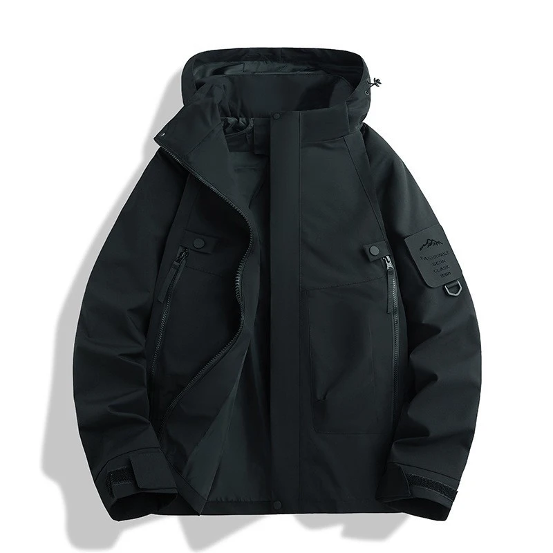 Spring Mens Hiking Waterproof Jackets Outdoor Men Climbing Zipper Hooded Coats Men Sports Breathable Windbreaker Jacket Clothing