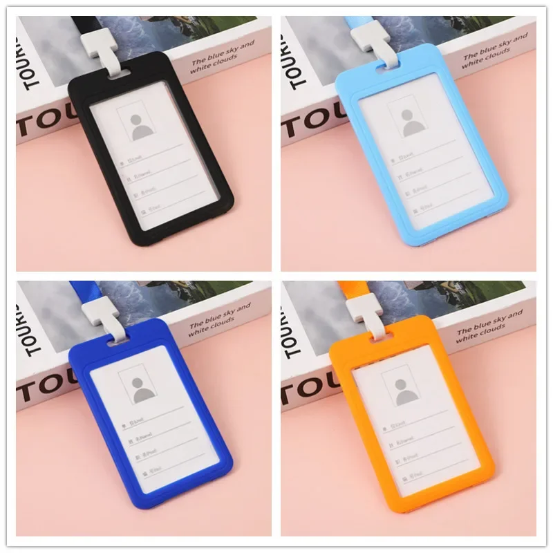 เคสพลาสติก PP แบบเป็น sampul kartu สำหรับทำงานป้าย ID สีทึบซองใส่บัตรพนักงาน1ชุด