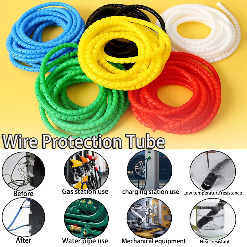 Wire Loom Split Tubing Auto Wire Conduit Flexible Cover |Heat Resistant，Plastic Cover for Electrical Wires & Cables