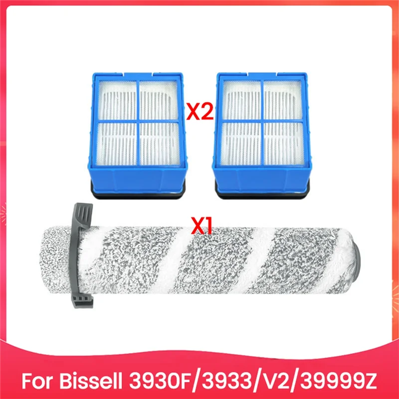 

AB34-3PCS Roller Brush And HEPA Filter Accessory Kit For Bissell 3930F 3933 V2 39999Z Cordless Wet And Dry Vacuum Cleaning