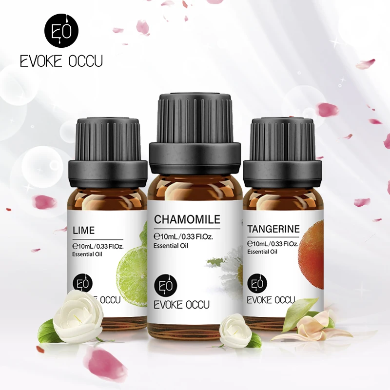 EVOKE OCCU 10ML Pure Lavender Jasmine Rose Vanilla Mint Essential Oils for Diffuser, Humidifier, Massage, Candle, Soap Making