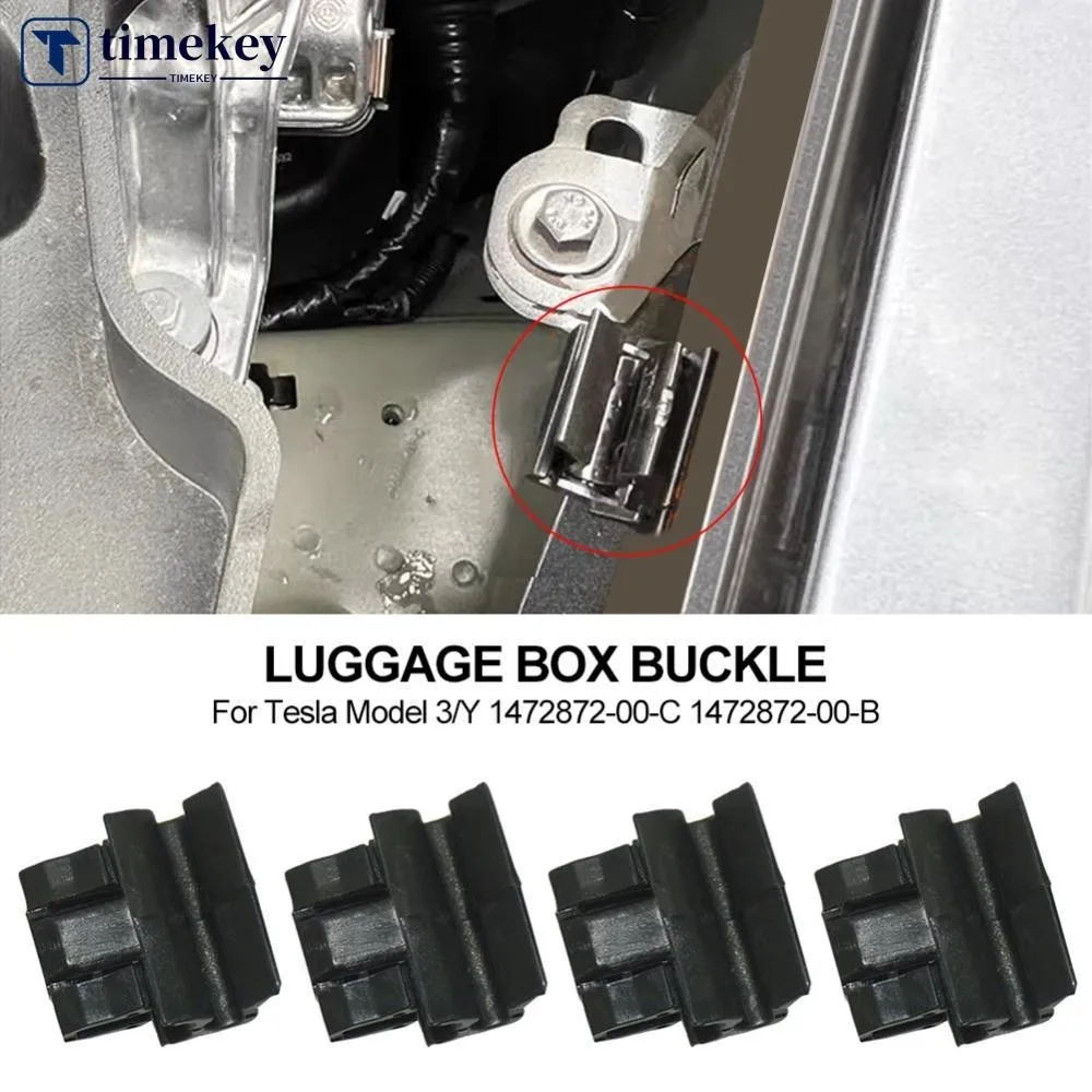 4Pcs Front Storage Box Matching Fixed Buckle Bracket Front Luggage Box Accessory for Tesla Model 3/Y 1472872-00-C 1472872-00-B