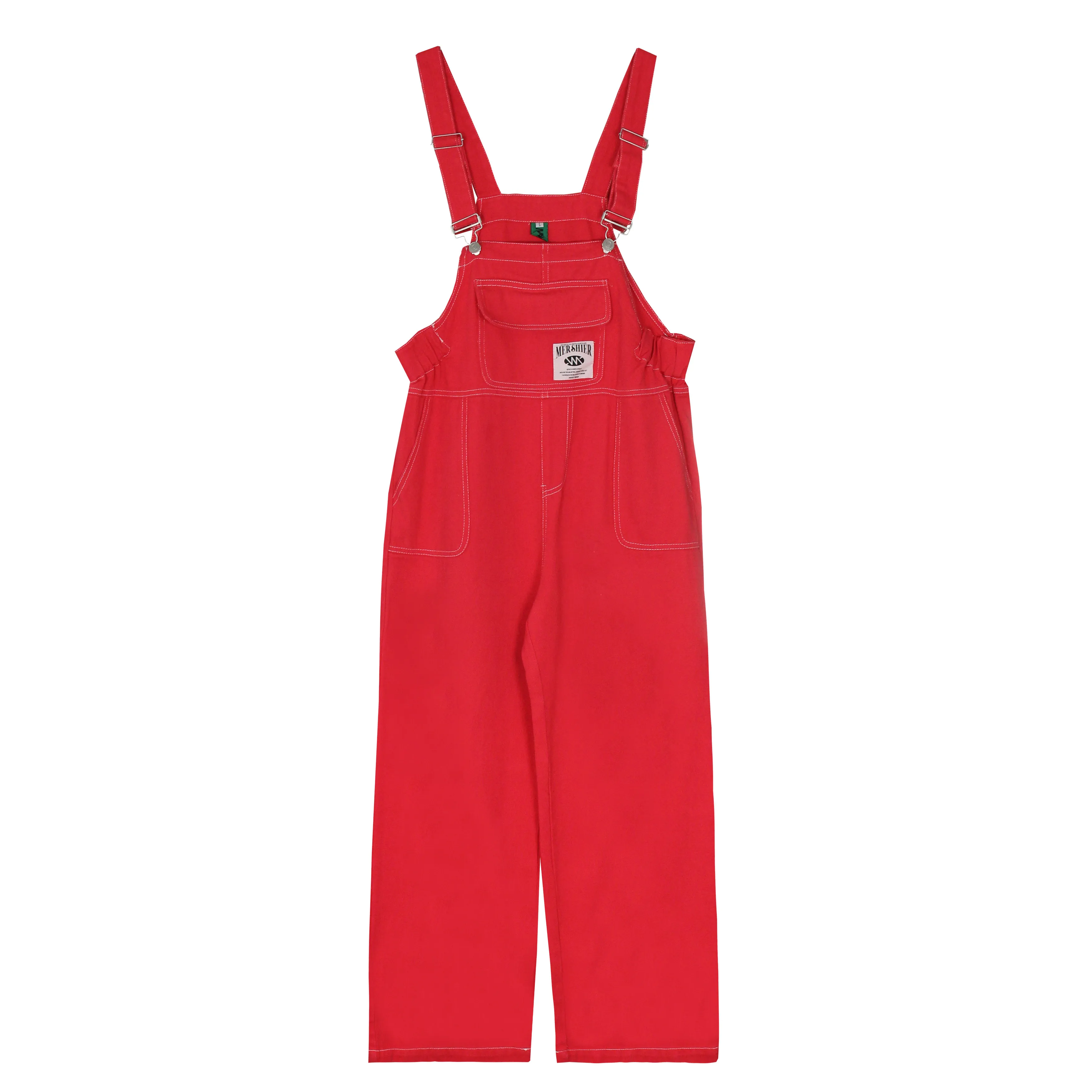 

American Style Solid-colored Denim Overalls Women Spring Summer Loose Vintage Yellow Straight Pants Wide-leg Jeans