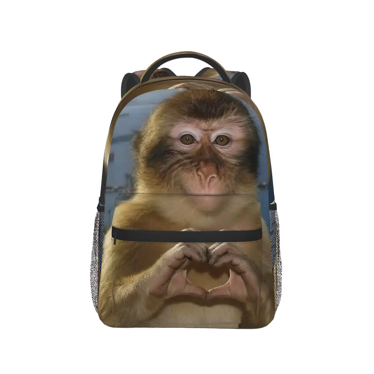 

Funny Monkey Meme Graphic Backpack Hot Sale Daypack Large Capacity Kids BookBag School Bag Shoulder Bags for Men Women