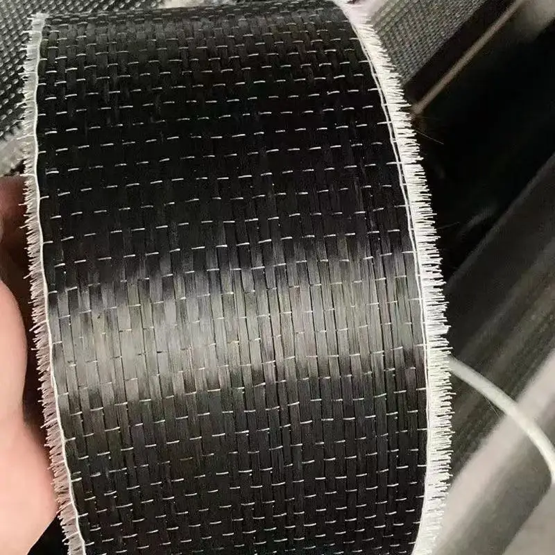 12k 200gsm Carbon Fiber UD Uni-directional Cloth Fabric 4'/10cm Width High Strength Repair Reinforce Material, for Construction