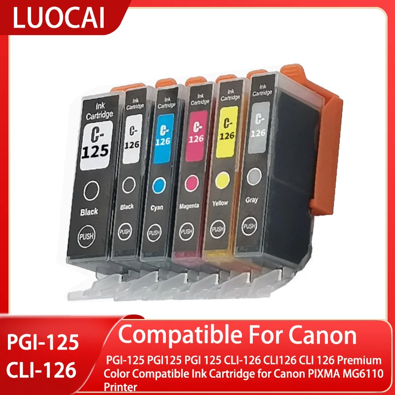

PGI-125 PGI125 PGI 125 CLI-126 CLI126 CLI 126 Цветной совместимый картридж премиум-класса для принтера Canon PIXMA MG6110