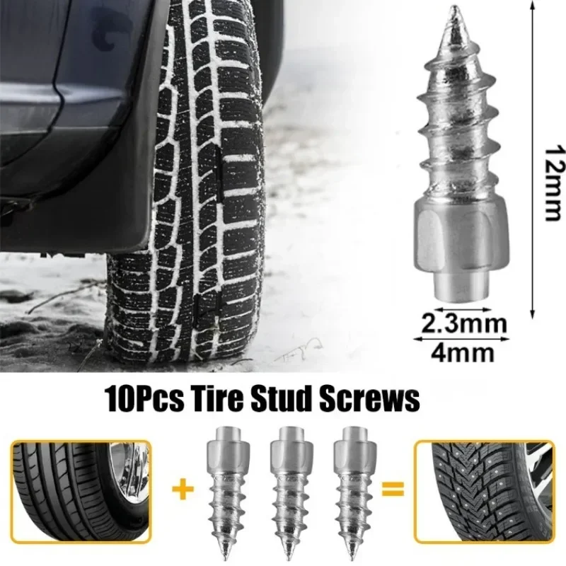 10-40pcs Spikes For Car Tires Anti-skid Screw Nails For Tires Snow Soles Auto Motorcycle Bike Truck Tire Screws Spikes Cleats