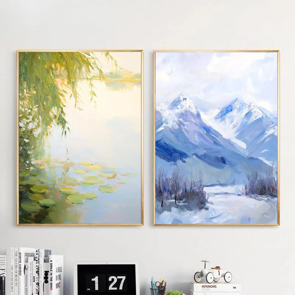 نابضة بالحياة أربعة مواسم السياحة البرية المشهد ملصق فني قماش الطباعة غرفة المعيشة غرفة نوم لوحة على الحائط لتزيين المنزل