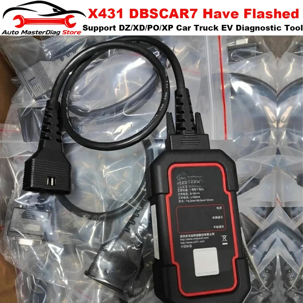 Newest DBScar VII DBSCAR7 4 IN 1 Version Support DZ/XD/PO/XP SN 9884 DBScar7 9887 CAN FD Doip Car Truck EV Diagnostic Tool