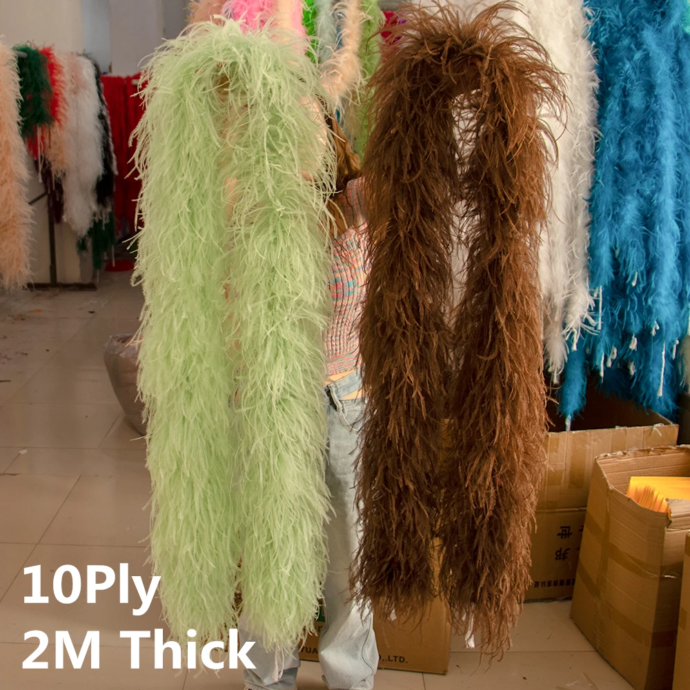 

Multicolor Ostrich plumas Boa 10Ply High Quality Ostrich Feather 1 to 4 Meters Length Trim Carnival Stage Dress Sewing Decor