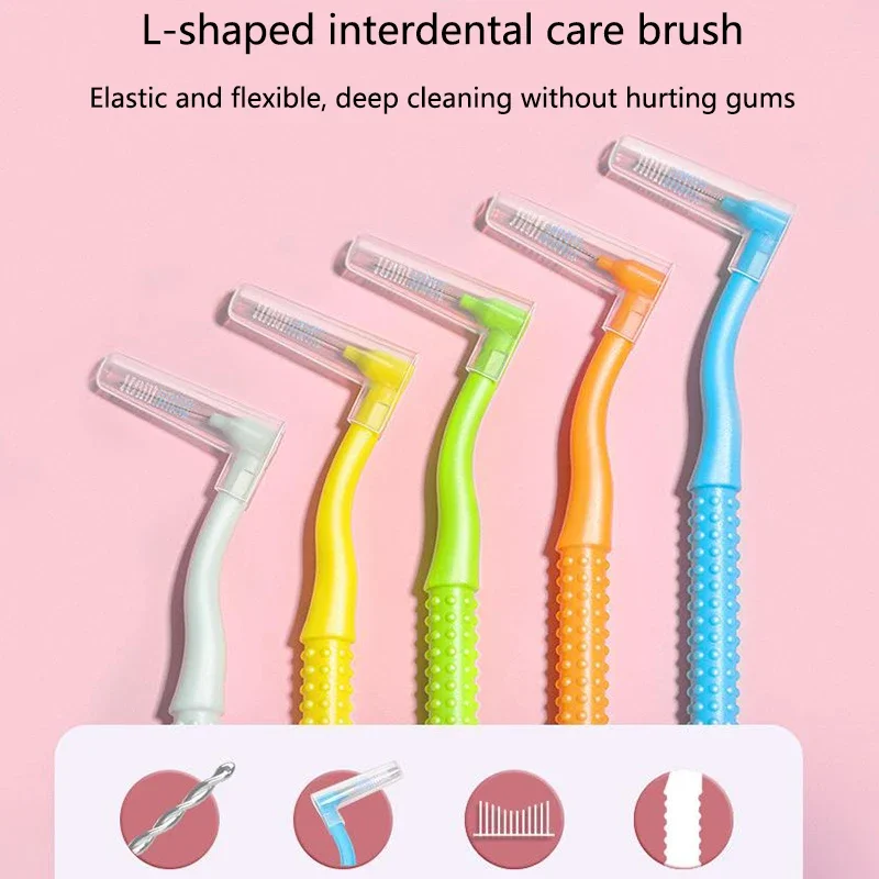

10pcs Interdental Brush With Dust Cover For Orthodontic Clean Between Teeth Dental Oral Hygiene Microbrush Mini Brush