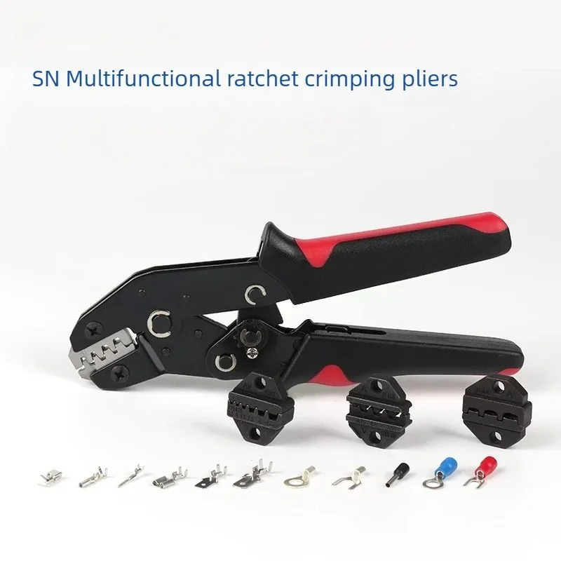 

SN Series Crimping Pliers, Cold Press Tool for Dupont 2.54/3.96/4.8 Spade/Bare/Tube Terminals, Electrical Wire Harness
