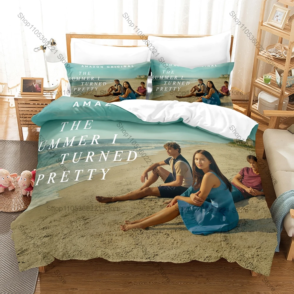 The Summer I Turned Pretty Bedding Set Duvet Cover + 2 Pillowcases TV Show Bed Linen Home Decor Polyester Bed Set For Bedroom