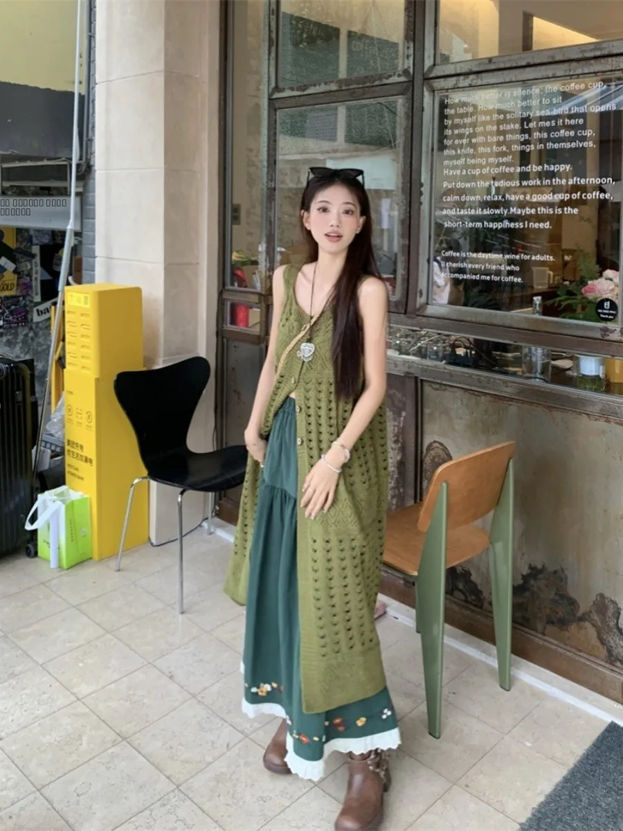 Cardigan Aberto de Malha em Cor Pura para Primavera e Verão, Estilo Casual com Alça Frontal