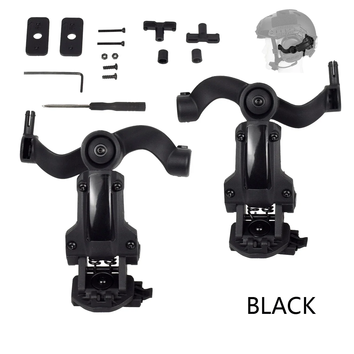 Headset Rail Mount Bracket Helmet Headset Guide Adapter Fit OPS Core ARC and Team Wendy Multi-Angle 360° Rotation Headset Holder