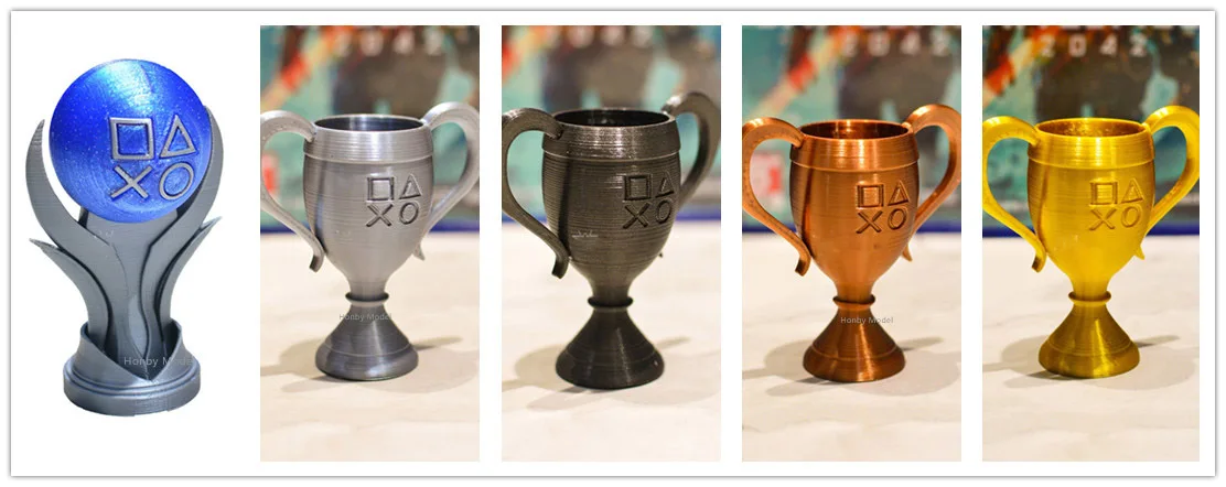 New Trophy Model 3D Printable Platinum Golden Silver Bronze