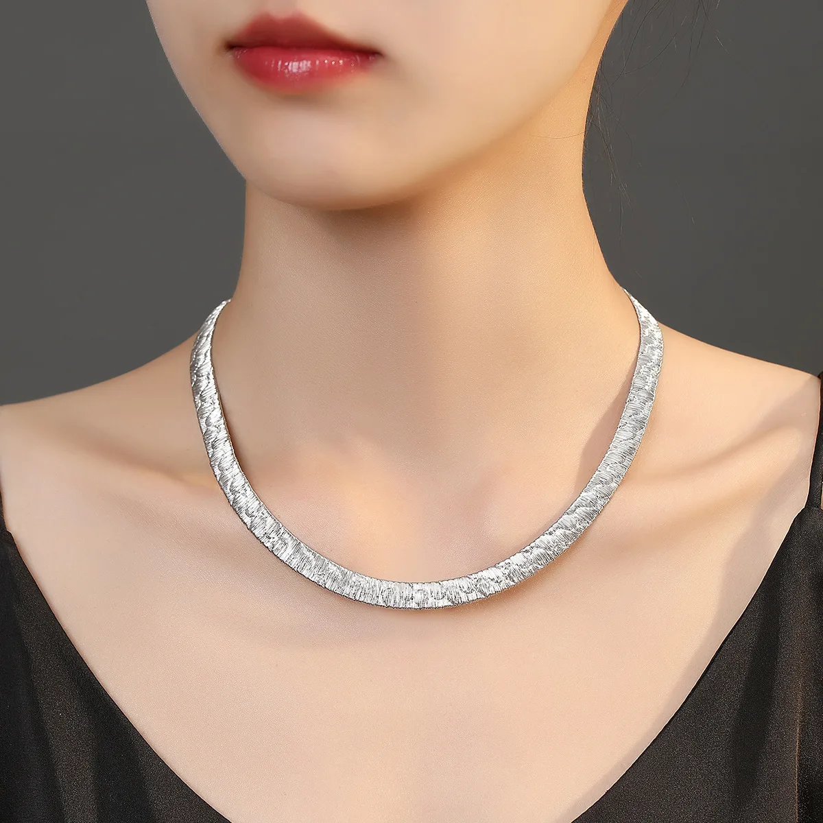 8mm Silver 925 Real 100% 925 Sterling Silver Jewelry Silver Necklaces Luxury New In Necklace For Girls Chain Neck Trend Jewelry