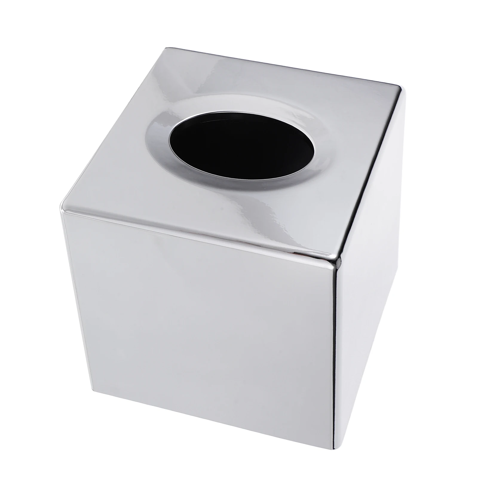 

Electroplating Tissue Box Cover Abs Smooth Arc Design Hollow Bottom Square Napkin Holder For Home Hotel Office Car Decorative