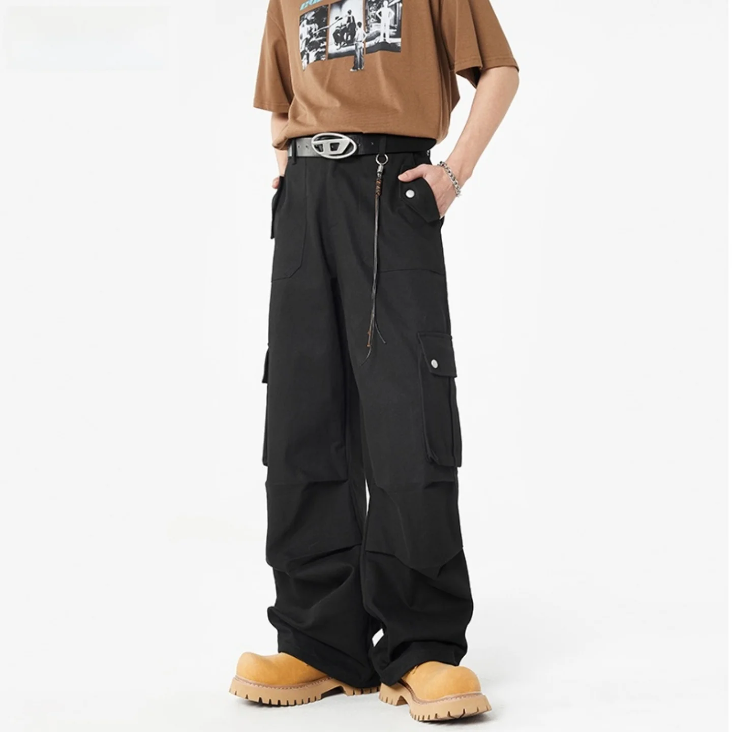 

Свободные прямые повседневные брюки для мужчин, дышащая удобная рабочая одежда, летние уличные длинные брюки, модные HERO