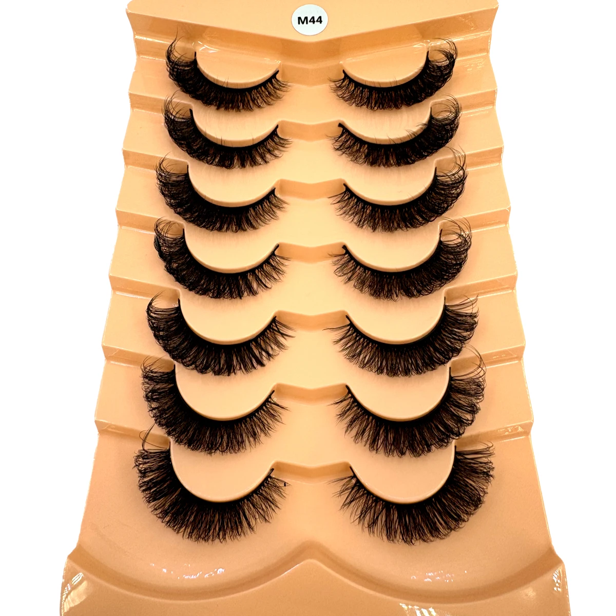 AMSDCN 7 Dubbele Kat Wimper 3D Kunstmatige Nertsen Pluizige Dikke Natuurlijke Veer Effect Wimper Flexibele Band Valse Wimper